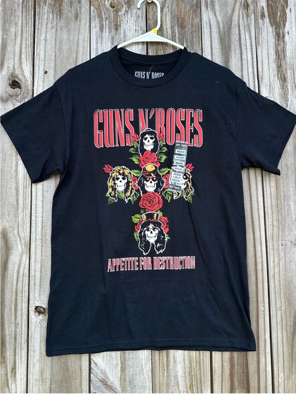 Black Guns N Roses Band Tee Graphic Print Men’s Size Medium 80’s Rock N Roll